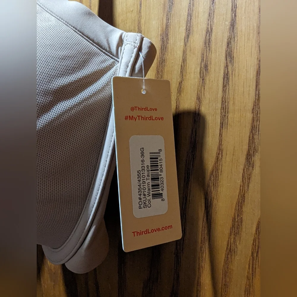ThirdLove Taupe 24/7® Classic Uplift Plunge Bra 36G NWT - Picture 2 of 9